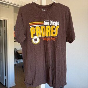 San Diego Padres Swinging Friar T-Shirt Large Brown